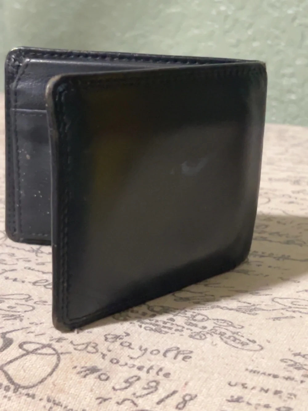 Timberland Black Leather Card Wallet with Brown Logo Panel